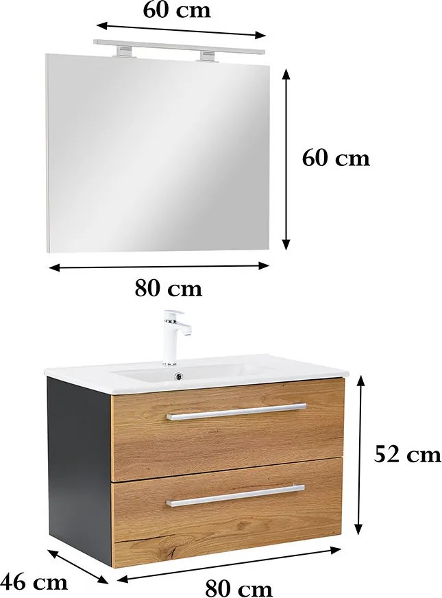Vario Clam 80 Fürdőszoba komplett szekrény