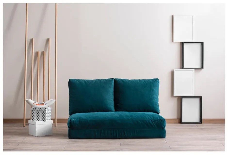 Petróleumkék kinyitható kanapé 120 cm Taida – Balcab Home