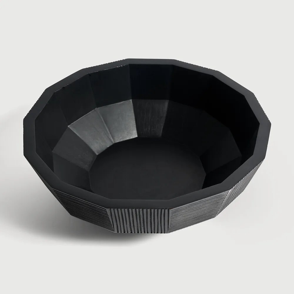 Mahagóni tál Black Striped bowl - Ethnicraft