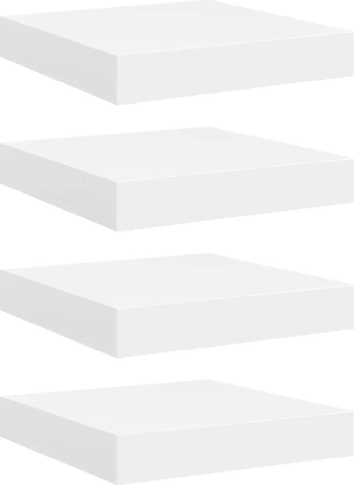 vidaXL 4 db fehér MDF lebegő fali polc 23 x 23,5 x 3,8 cm