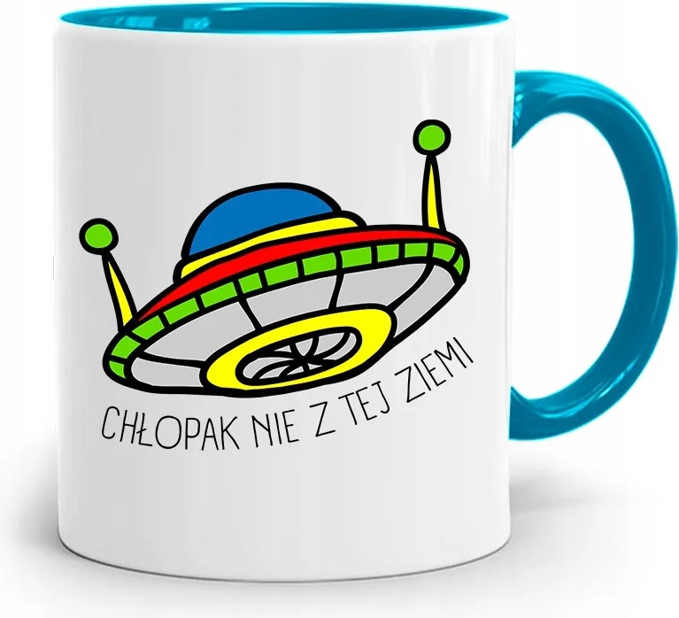 Kék Bögre Fiúnak Nem Ebből A Földből, fényképes nyomattal