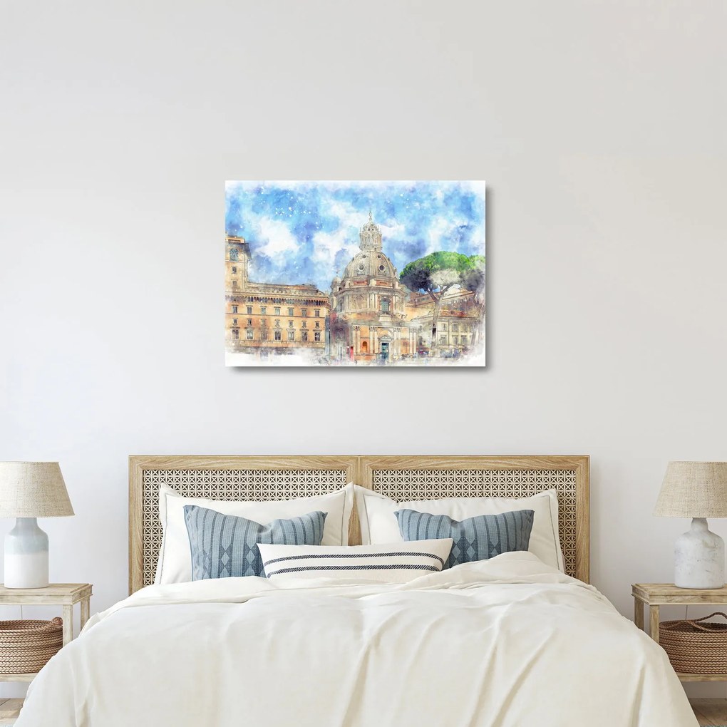 Kép - Santa Maria di Loreto temploma, Róma, Olaszország (üvegen) (70x50 cm)