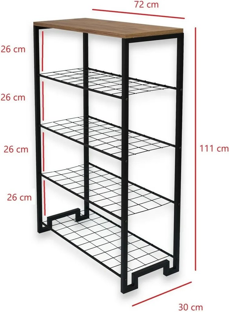 Nancy Atlantic Pine and Black cipősszekrény