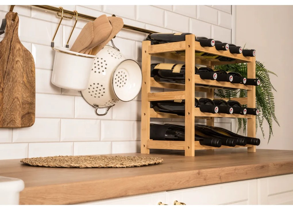 G21 Bambusz borosállvány, 16 palackos, M