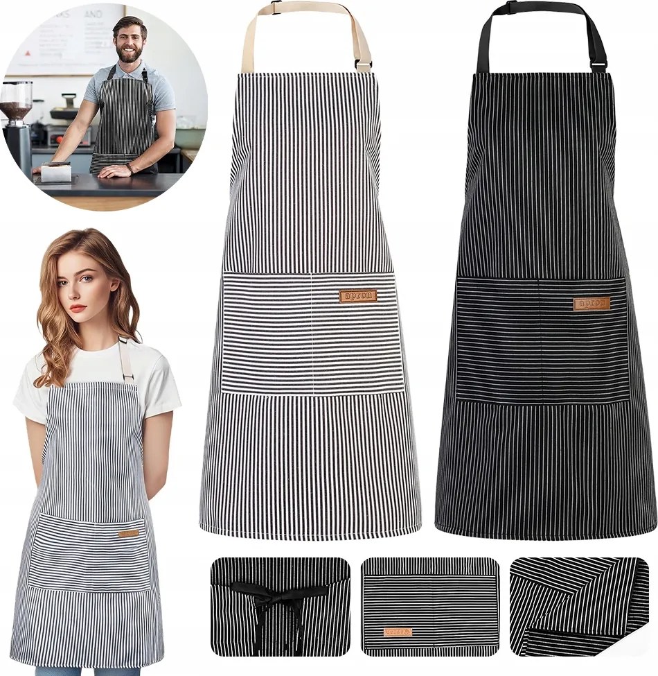 2 Db Univerzális,állítható Kötény Zsebekkel,szakács Kötény