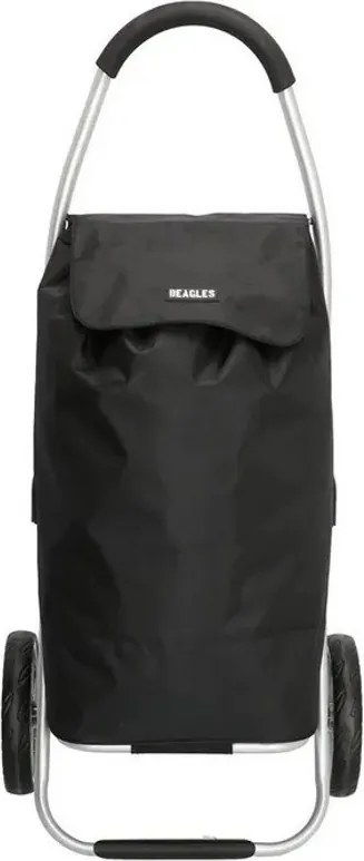 Fekete prémium bevásárlókocsi kerekeken „Aluman”