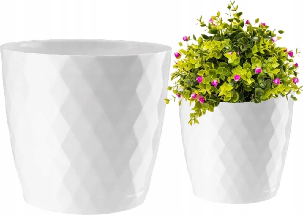 Virágcserép Fedő Műanyag Fehér Cristal 12 CM