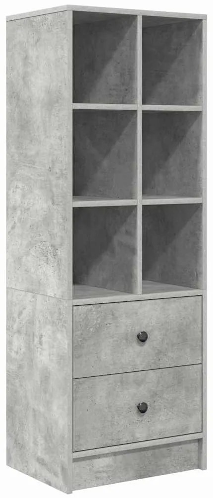 Magasfiú fiókkal Beton szürke 45.5 x 34 x 127 cm Faanyag