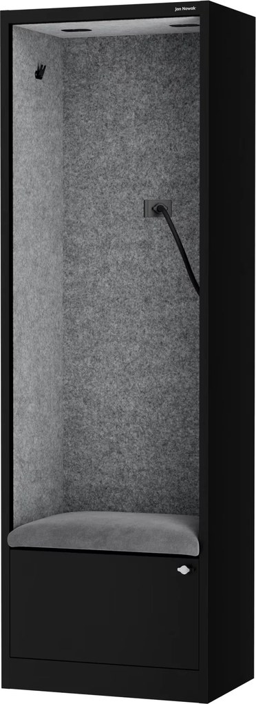 Sally 600mm korpus Czarny - siedzisko Szary