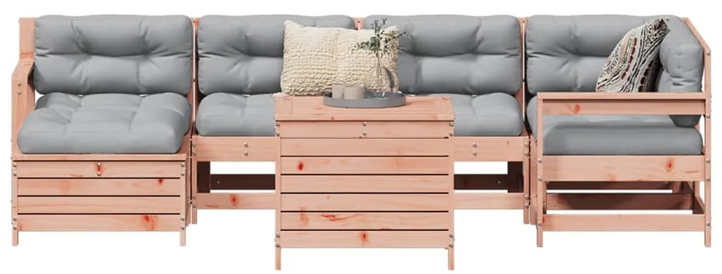 vidaXL 7 részes tömör duglászfenyő kerti kanapészett