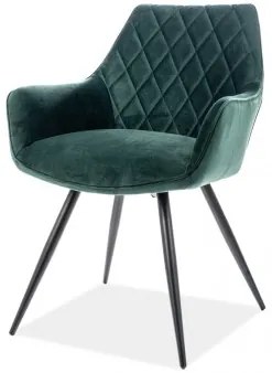 SZÉK LINEA VELVET FEKETE/ ZÖLD BLUVEL 78
