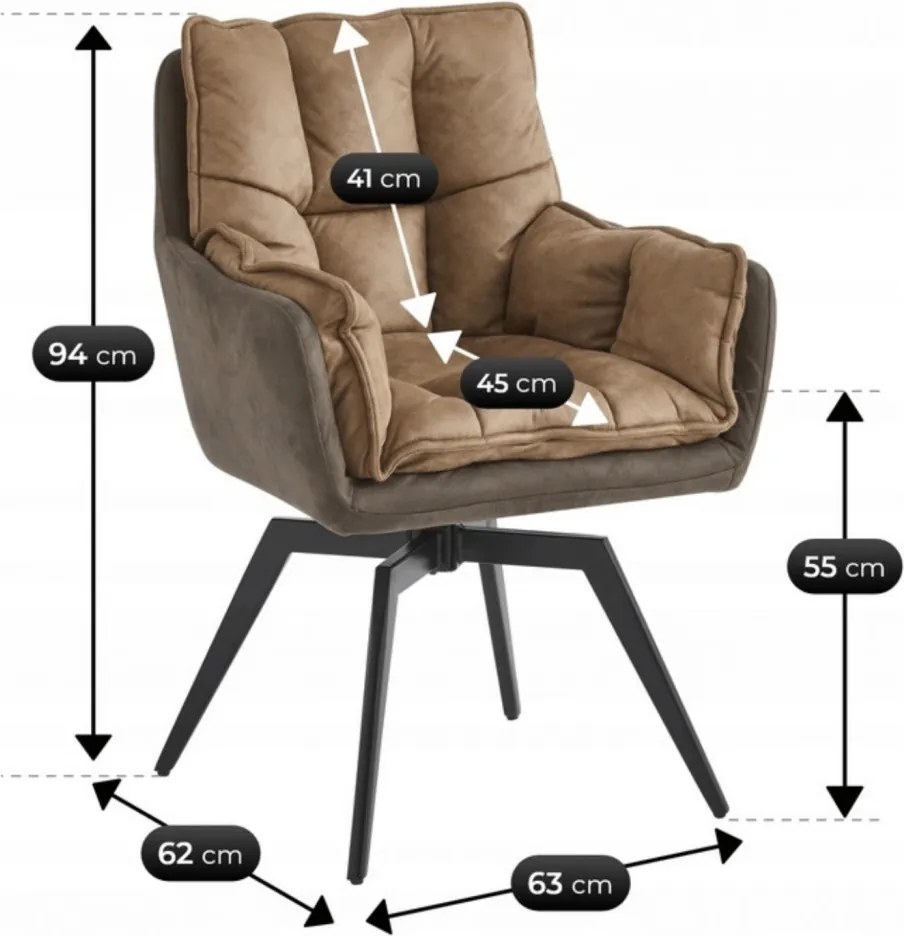 Forgó szék barna színben, ISLA