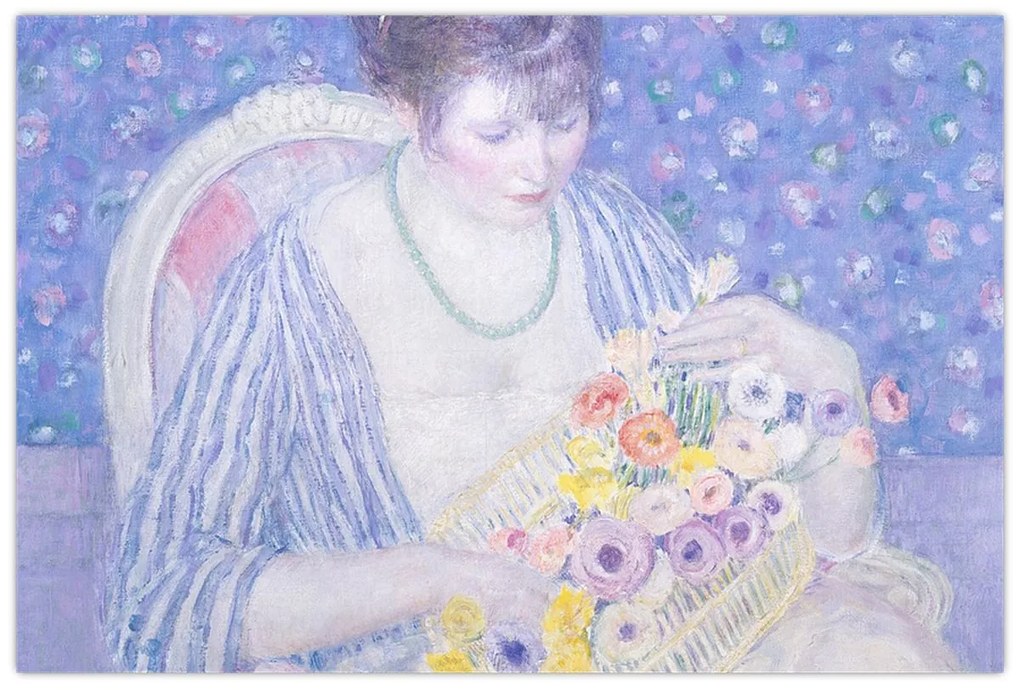 Kép - Frederick Carl Frieseke,  The Basket of Flowers, reprodukciók (90x60 cm)