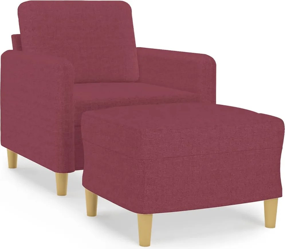 vidaXL bordó szövet kanapéfotel lábtartóval 60 cm