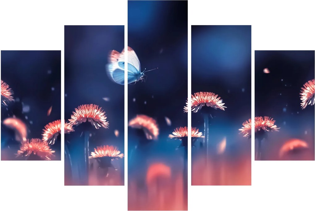 Pitypang képe kék pillangóval (150x105 cm)