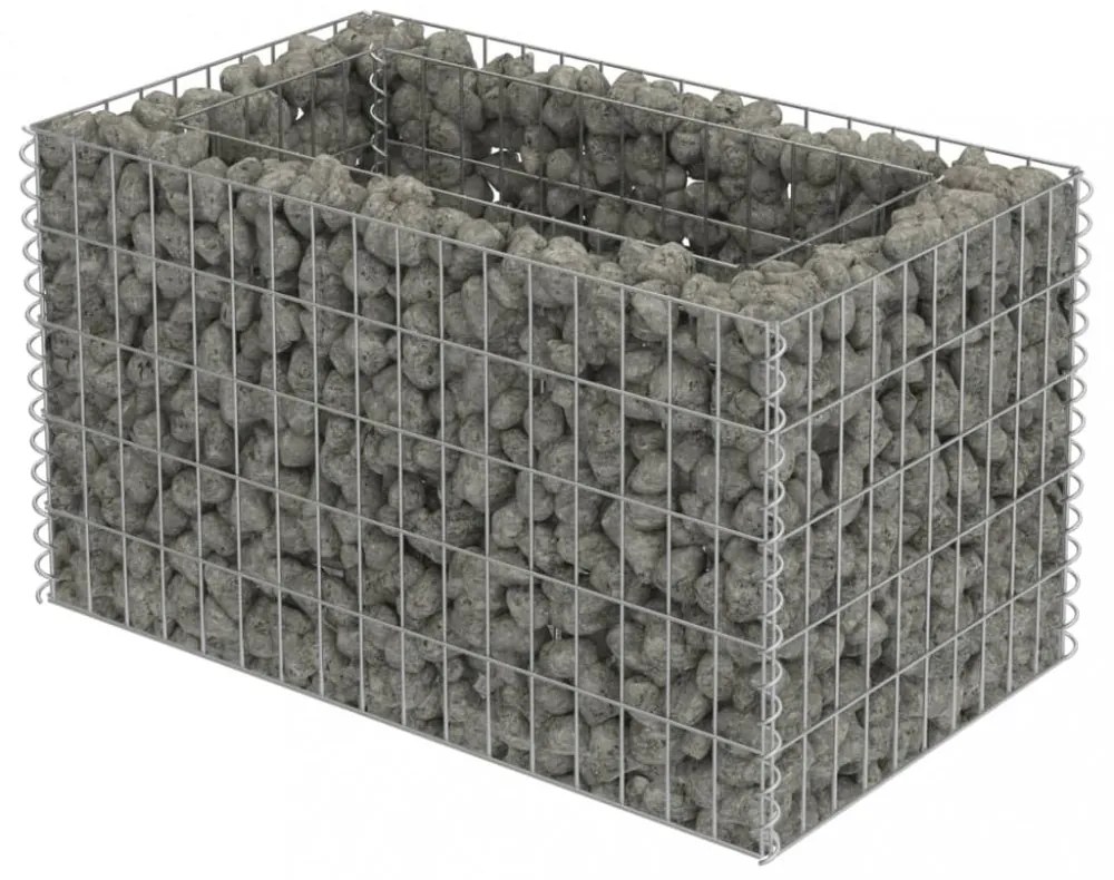 horganyzott acél gabion magaságyás 90 x 50 x 50 cm