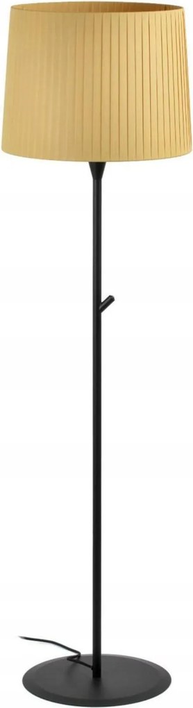 Faro Samba állólámpa fekete/sárga, textil ernyő, E27, 153 cm