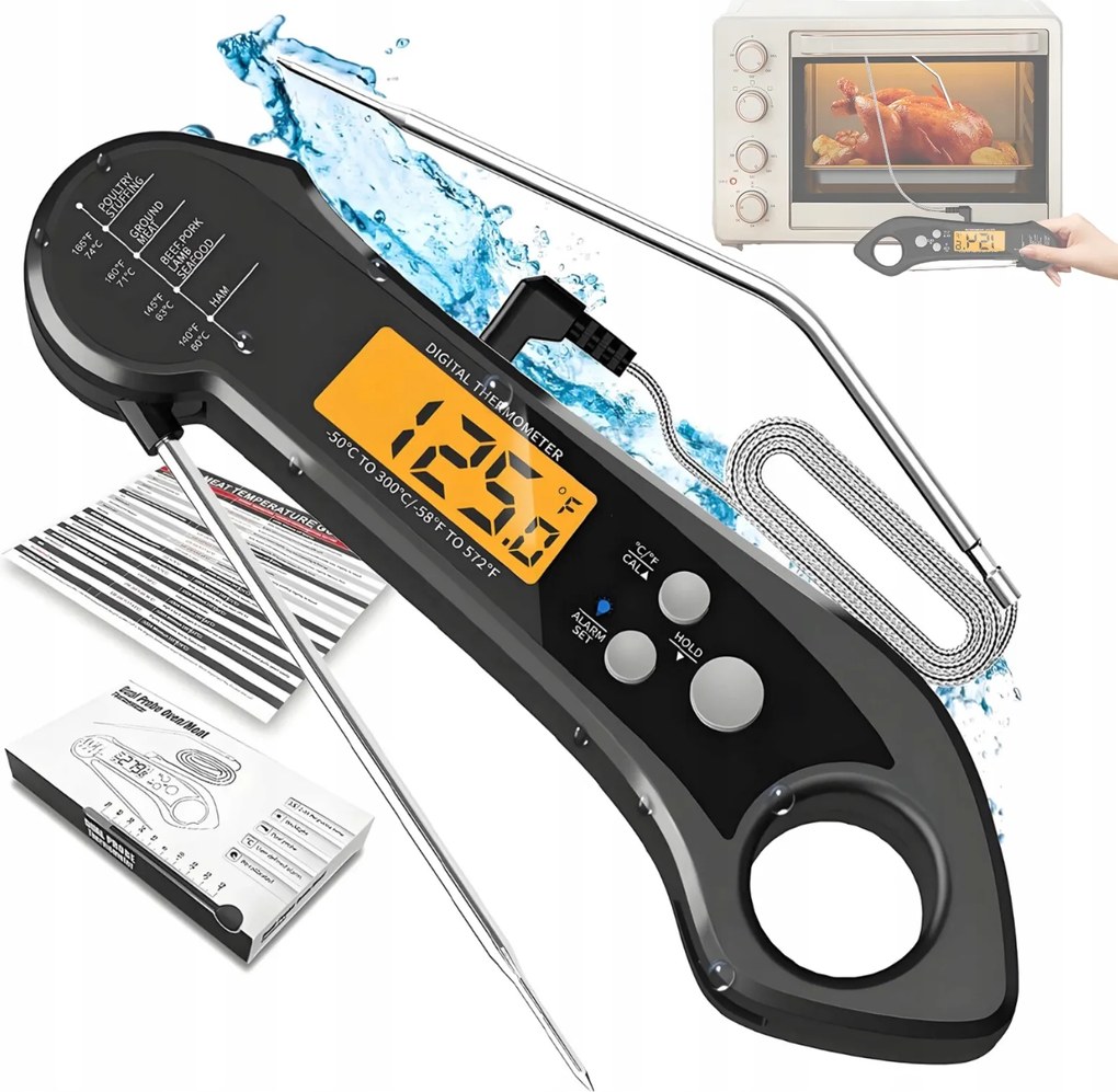 Konyhai Hőmérő Vezeték Nélküli Digitális LCD Steak Hús Szonda Erős