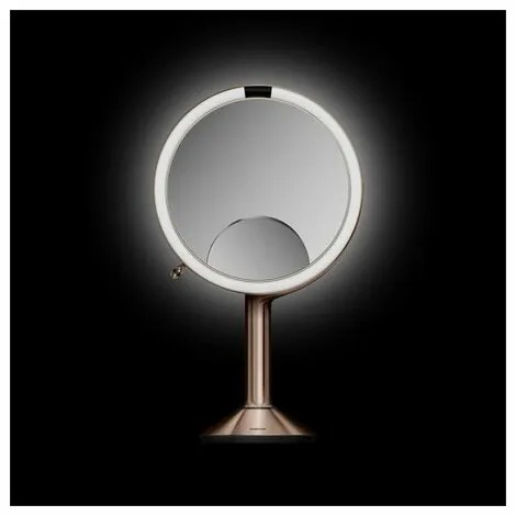 Simplehuman Sensor TRIO kozmetikai LED tükör, 1x/5x/10 nagyítás, rose gold