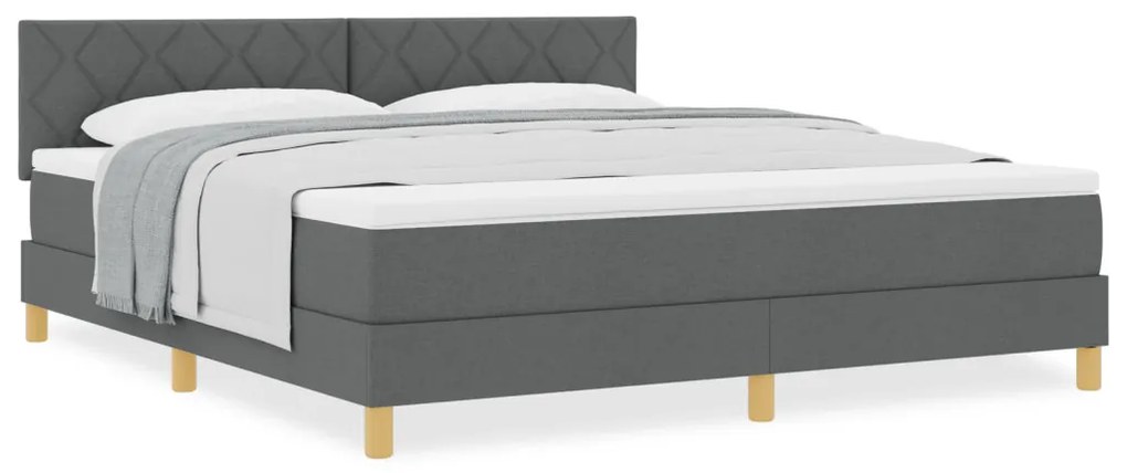 Boxspring ágy matraccal Sötétszürke 180x200 cm Szövet