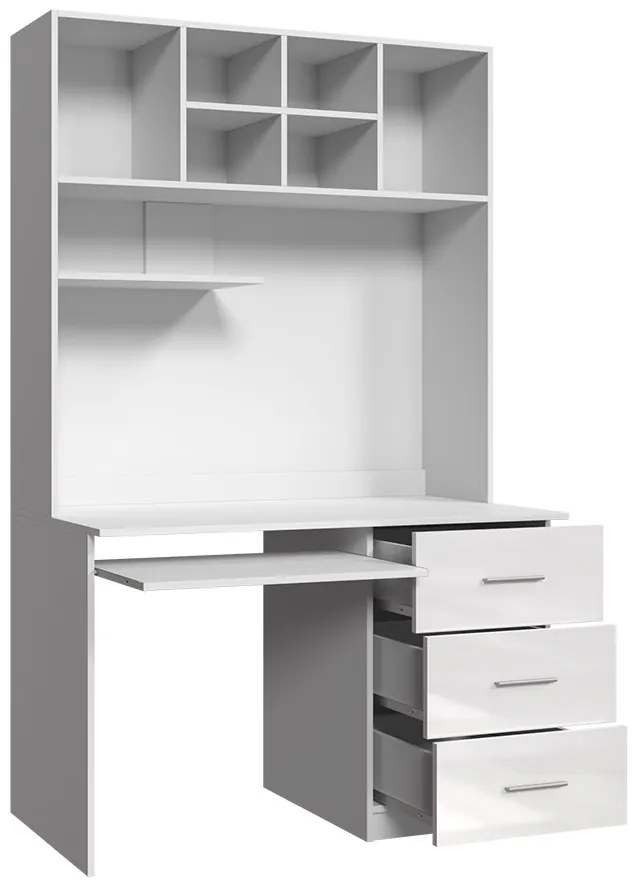 PC asztal Paralia PD03 (fehér + fényes szürke). 1058965