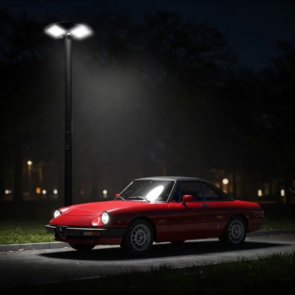 LED Napelemes utcai lámpa érzékelővel LED/15W/6V 6500K IP65 fekete + távirányító