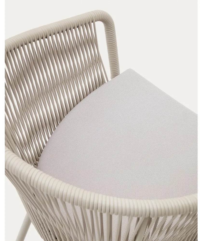 Krémszínű fém-párnázott kerti szék Yanet – Kave Home