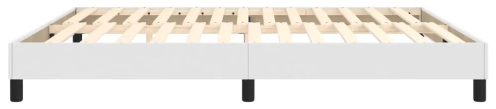 fehér műbőr rugós ágykeret 160x200 cm