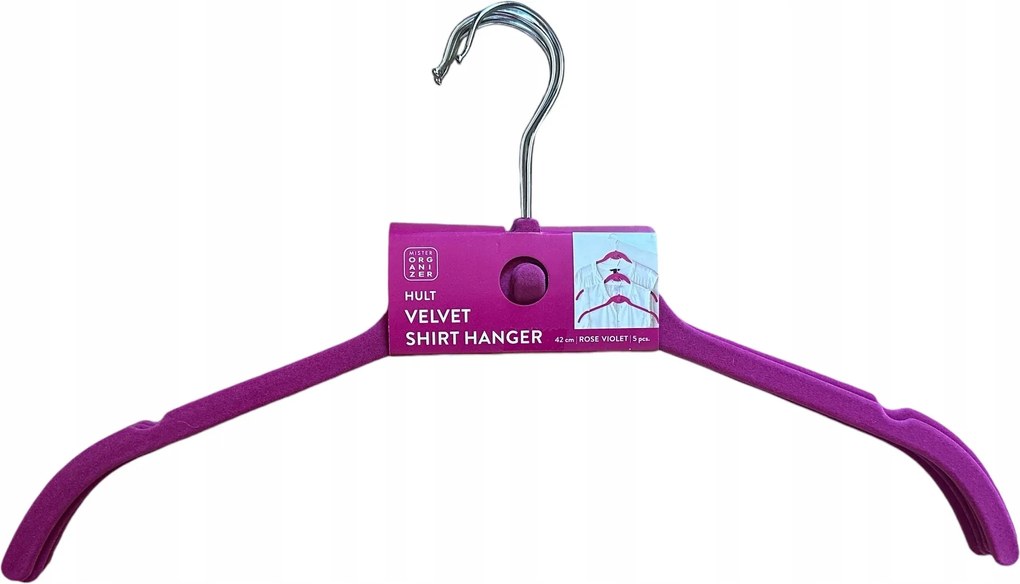 10 x Benefits velúr akasztó rózsaszín