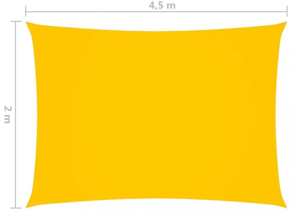 sárga téglalap alakú oxford-szövet napvitorla 2 x 4,5 m