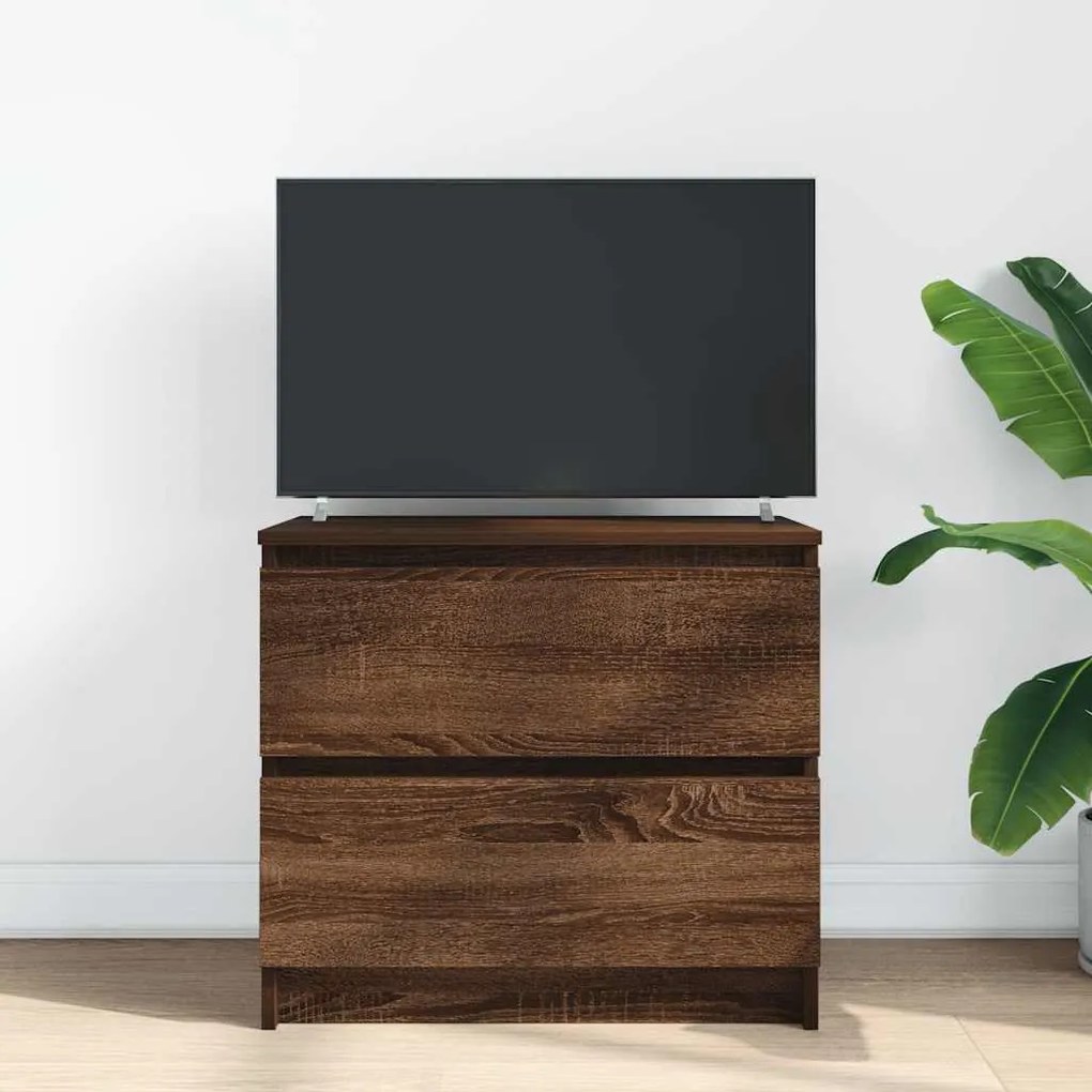 barna tölgy színű szerelt fa TV-szekrény 60x35x54 cm