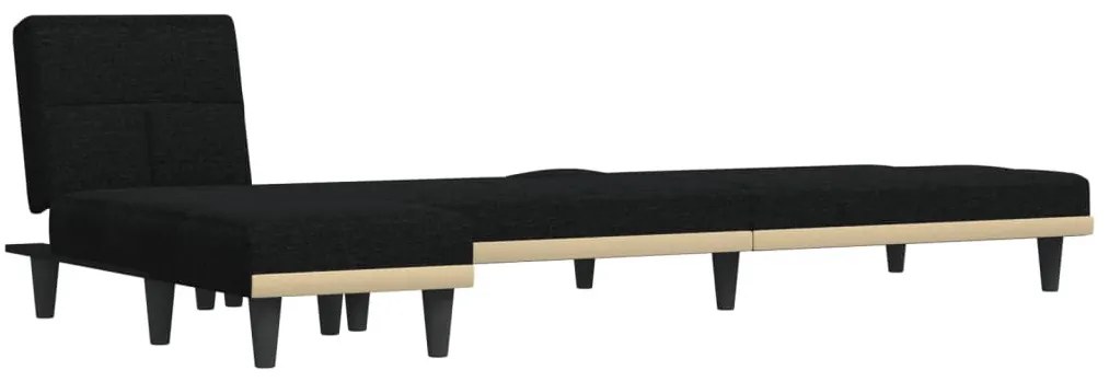 fekete L-alakú szövet kanapéágy 255x140x70 cm