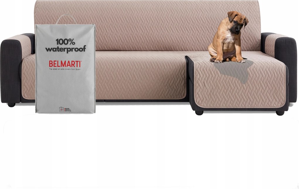 Vízálló ágytakaró kanapéra sarokvédő teflon bézs 200 cm jobbos