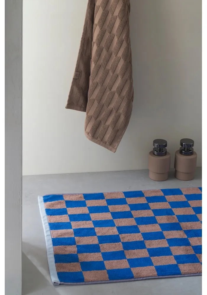 Kék-barna bio pamut fürdőszobai kilépő 50x80 cm Retro – Mette Ditmer Denmark