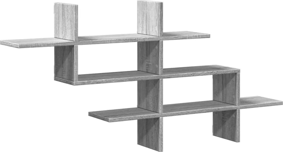 vidaXL szürke sonoma színű szerelt fa fali polc 124,5 x 18 x 60,5 cm