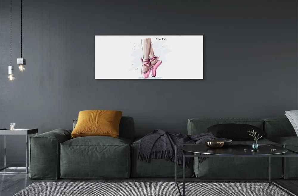 Üvegképek rózsaszín balettcipő 100x50 cm