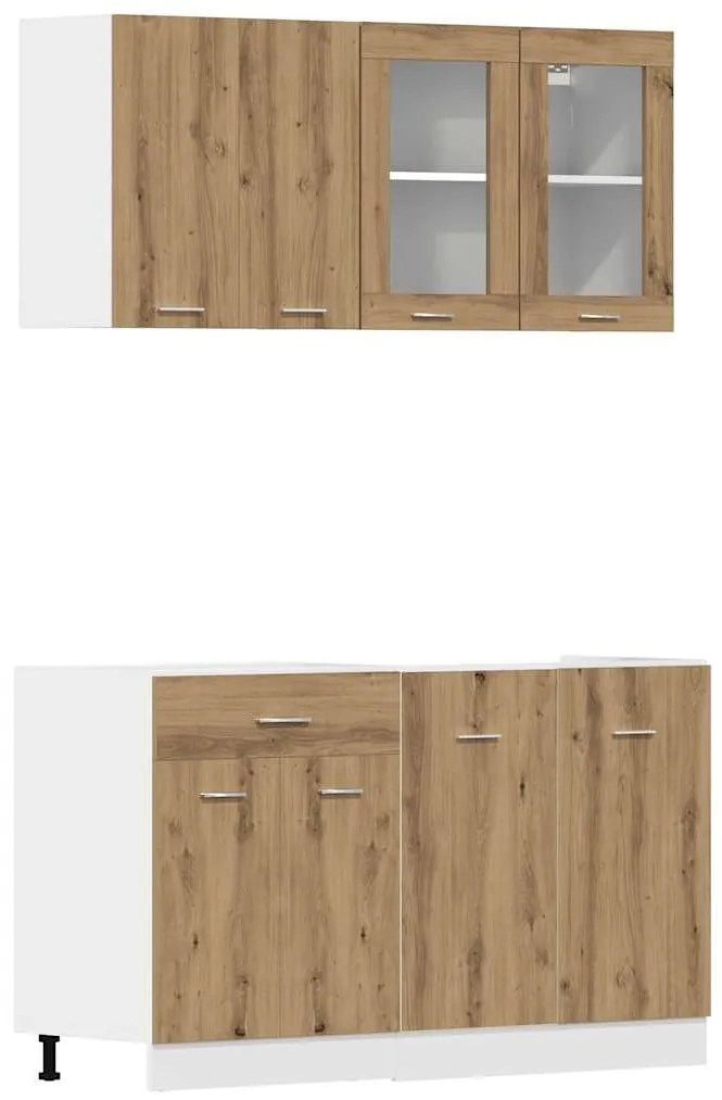 Lyon 4 darabos konyhaszekrény készlet Kézműves tölgy műszaki fa