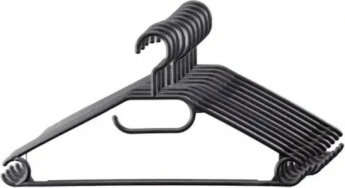 Livarno home Akasztós fogas műanyag fekete Set 10 Darab 53/RR696