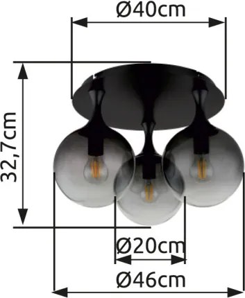 GLOBO 15885-3D DALTON Glamour Mennyezeti Lámpa IP20