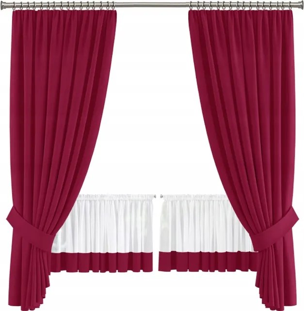 Bella kész függöny és drapéria szett bordó