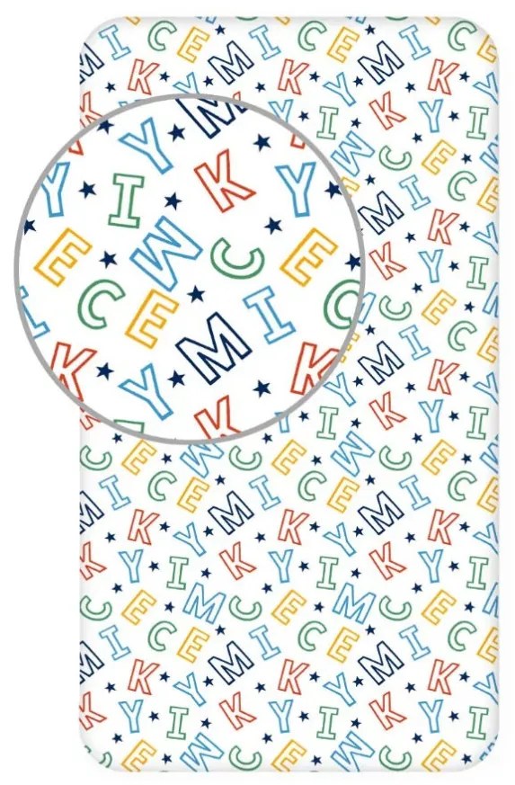 Disney Mickey Letters gumis lepedő 90x200 cm