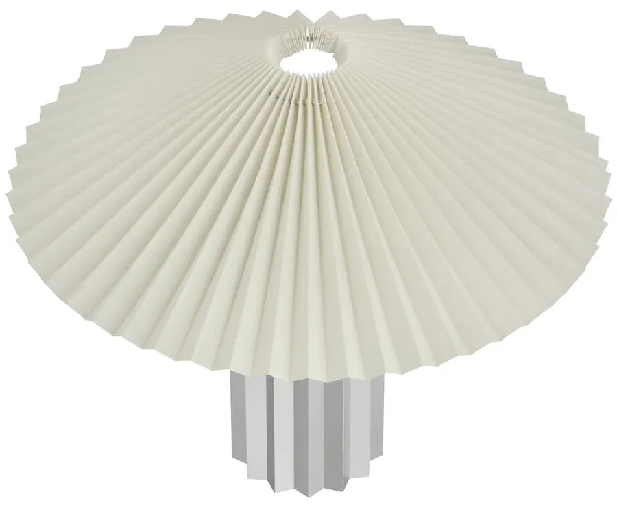 Fehér-ezüstszínű dimmelhető asztali lámpa textil búrával (magasság 36 cm) Taite – Blomus