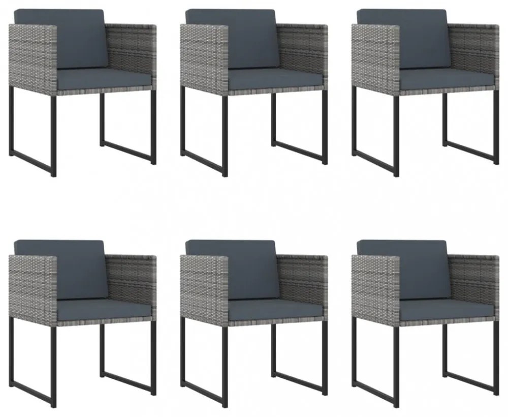 11 részes szürke polyrattan kerti étkezőszett párnákkal