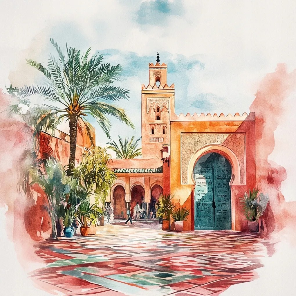 Canvas Város Marokkó Marrákes Afrika Arab Ív 40x40