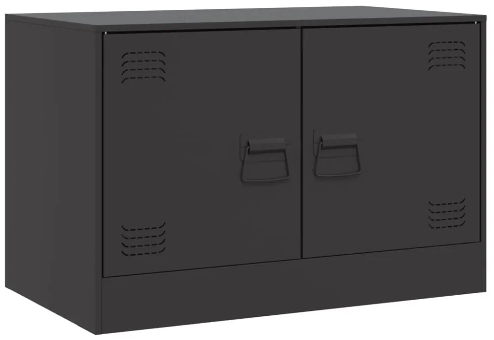 2 db fekete acél TV-szekrény 67 x 39 x 44 cm