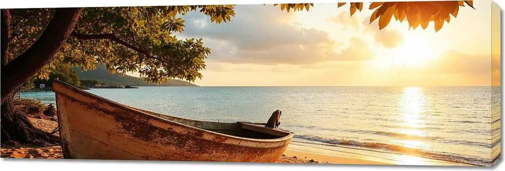 Vászonkép 150x50cm Hálószoba Nappali Panoráma Csónak