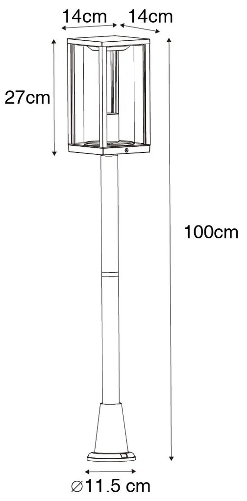 Vintage kültéri állólámpa antik arany 100 cm IP44 - Charlois