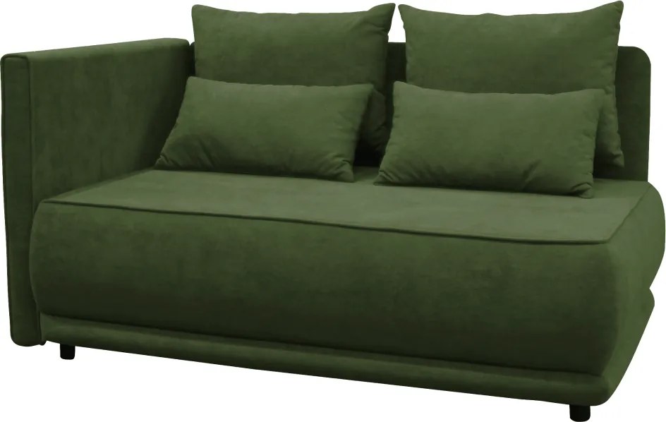 Kihúzható kanapé, zöld, balos, LIAMI