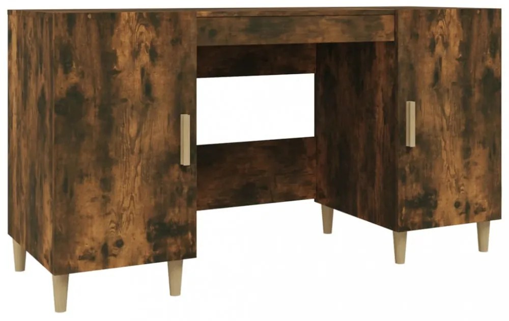 füstös tölgy színű szerelt fa íróasztal 140 x 50 x 75 cm