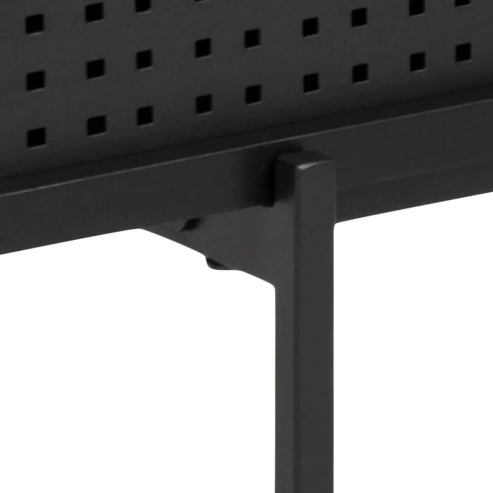 Fekete TV-állvány kőrisfa dekorral 140x45 cm Angus – Actona